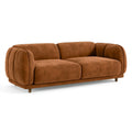 Canapé 2 places 180 x 90 x 78 cm en tissu aspect velours marron style contemporain