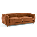 Canapé 2 places 220 x 95 x 78 cm en velours marron style contemporain