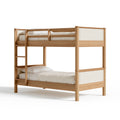 Lit superposé 90 x 190 cm en bois naturel avec barrières style classique