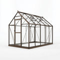 Serre de jardin 300 x 190 x 200 cm en aluminium et verre bronze avec lucarnes ouvrantes