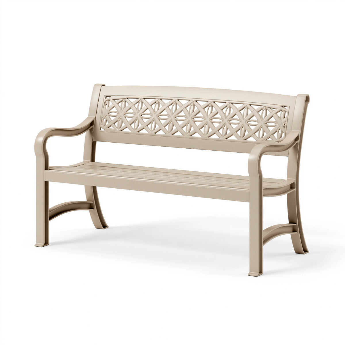 Banc de jardin 122 x 62 x 80 cm en plastique beige style classique décoratif